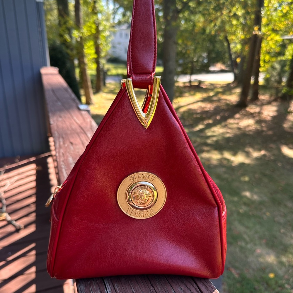 Authentic 1985-90 Gianni Versace Borsa Rara Rosso Handle Bag, 😍 RARE & Stunning